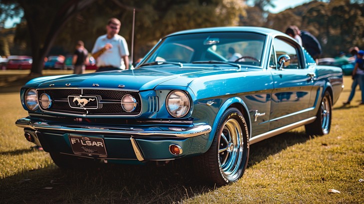Blue 1966 Ford Mustang fastback classic car